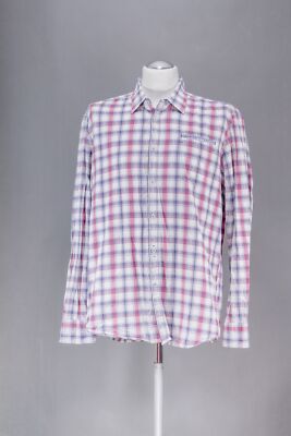 Lerros Freizeithemd Hemd XL rosa grau kariert Langarm Kentkragen Baumwolle B1094
