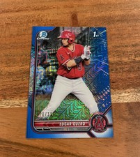 Edgar Quero 2022 1st Bowman Chrome Prospects Blue Mojo Refractor /150 NRMT+ RC