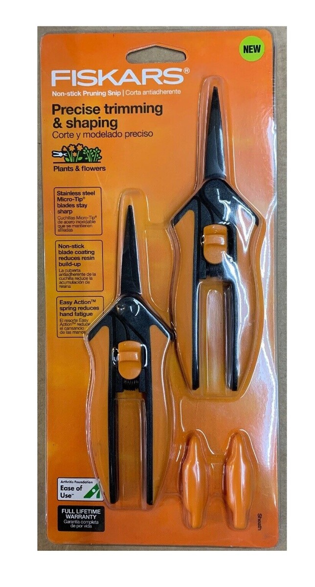 2-Pack Curved Pruning Shears With Stainless Steel Blades - Comfort Grip Garden Scissors