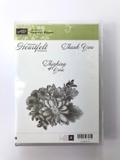 Stampin' Up Heartfelt Blooms wood mount stamp set - Retired