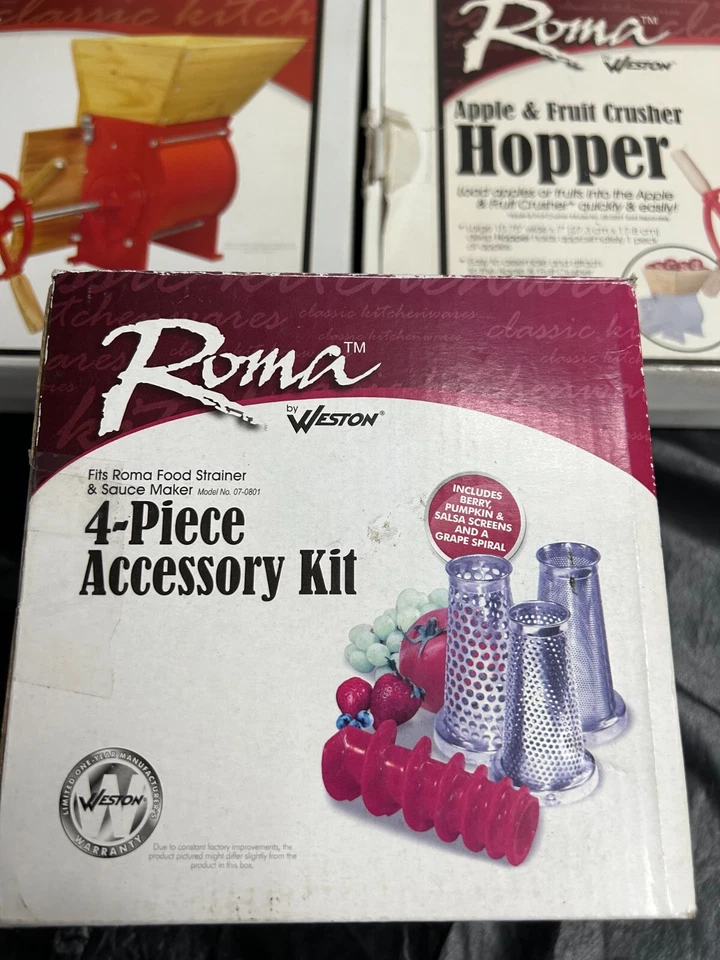 Nuevo paquete de 3 tolva de madera Weston Roma para trituradora de manzanas y frutas 05-0301 stainer Foto 2 de 4