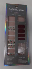 NIB-Dashing Diva Gloss Ultra Shine Gel Nail Strips 32 Ct. (Holly)wood-Pink/Red