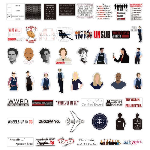 50PCS TV Show Criminal Minds Stickers DIY Laptop Phone Bike Graffiti Decals Gift - Picture 12 of 13