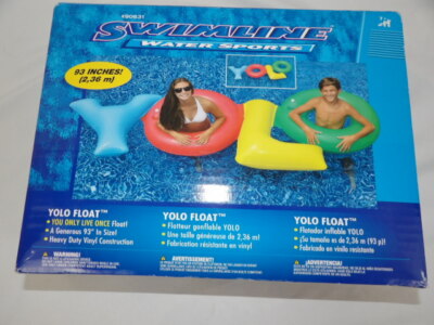 Swimline Water Sports Double Ring YOLO Lounge Float Pool Inflatable #90631 93''