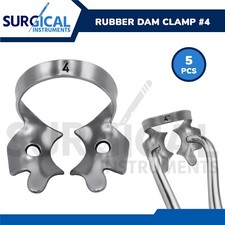 5 Pcs Endodontic Rubber Dam Clamps 4 Stainless Steel German Grade