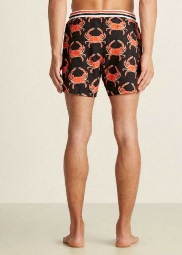 NWT HUGO BOSS Men’s LARGE 5 ½” Inseam Crab Swim Quick-DryTrunks Black/Red - Picture 8 of 8