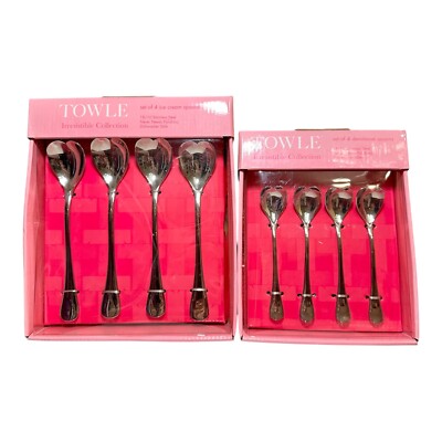 New Towle 8 Pcs Heart Love Spoons Premium Stainless Steel IrresistibleCollection