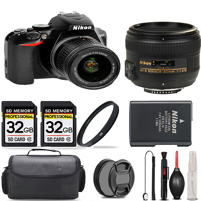 Nikon D3500 Camera with 18-55mm Lens + 50mm Lens +UV Filter + 64GB  & More!