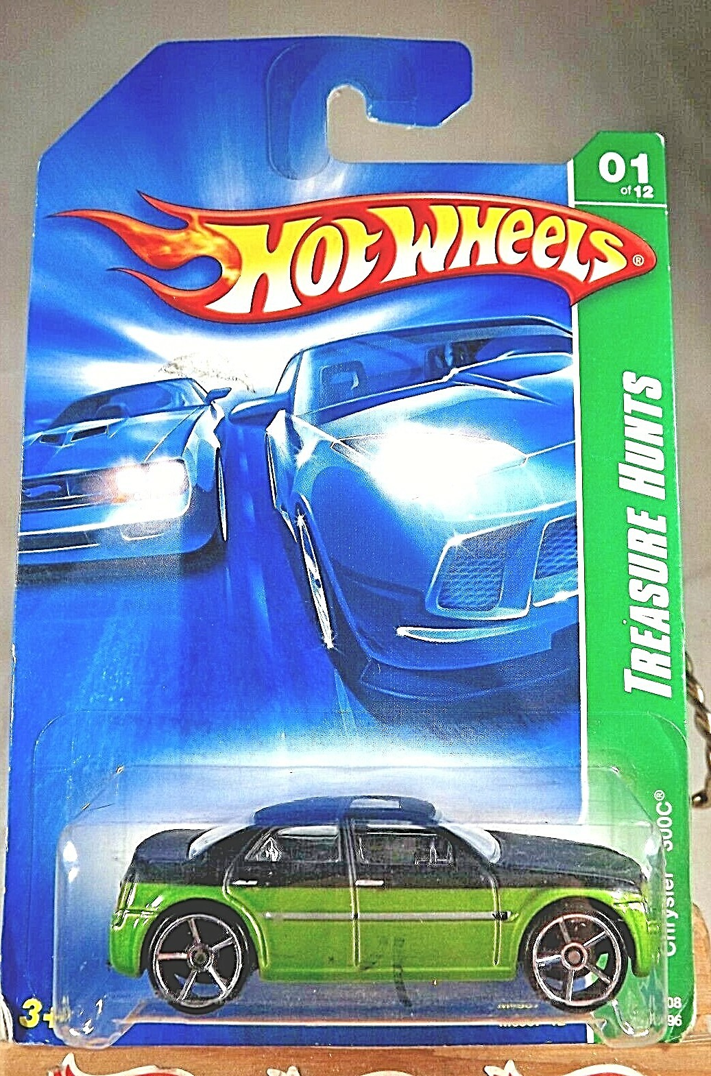 2008 Hot Wheels #161 Treasure Hunts 1/12 CHRYSLER 300C Green w/Chrome OH5 Spokes