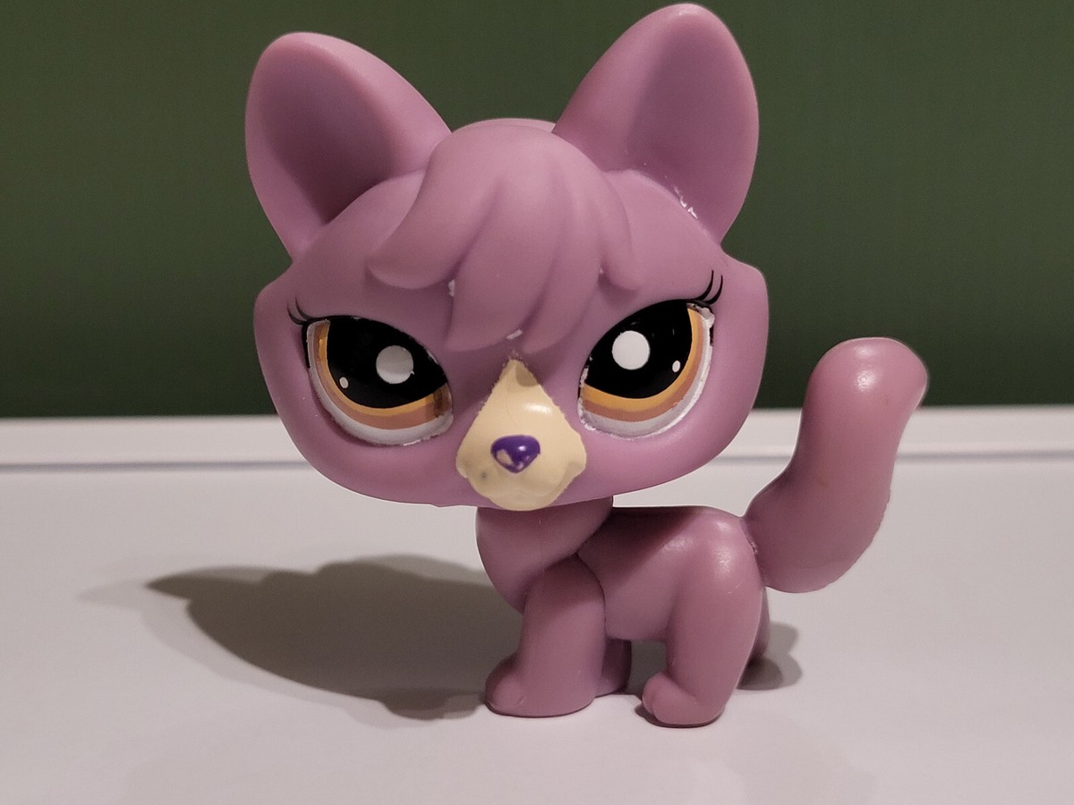LITTLEST PETSHOP LPS #1645 HASBRO CHIEN RENARD CORGI ROSE ET VIOLET YEUX BLEU