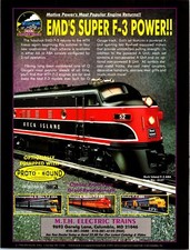 MTH Electric Trains Print Ad Wall Art Decor Lot of 3 AS-616 SD-9 F-3 ABA