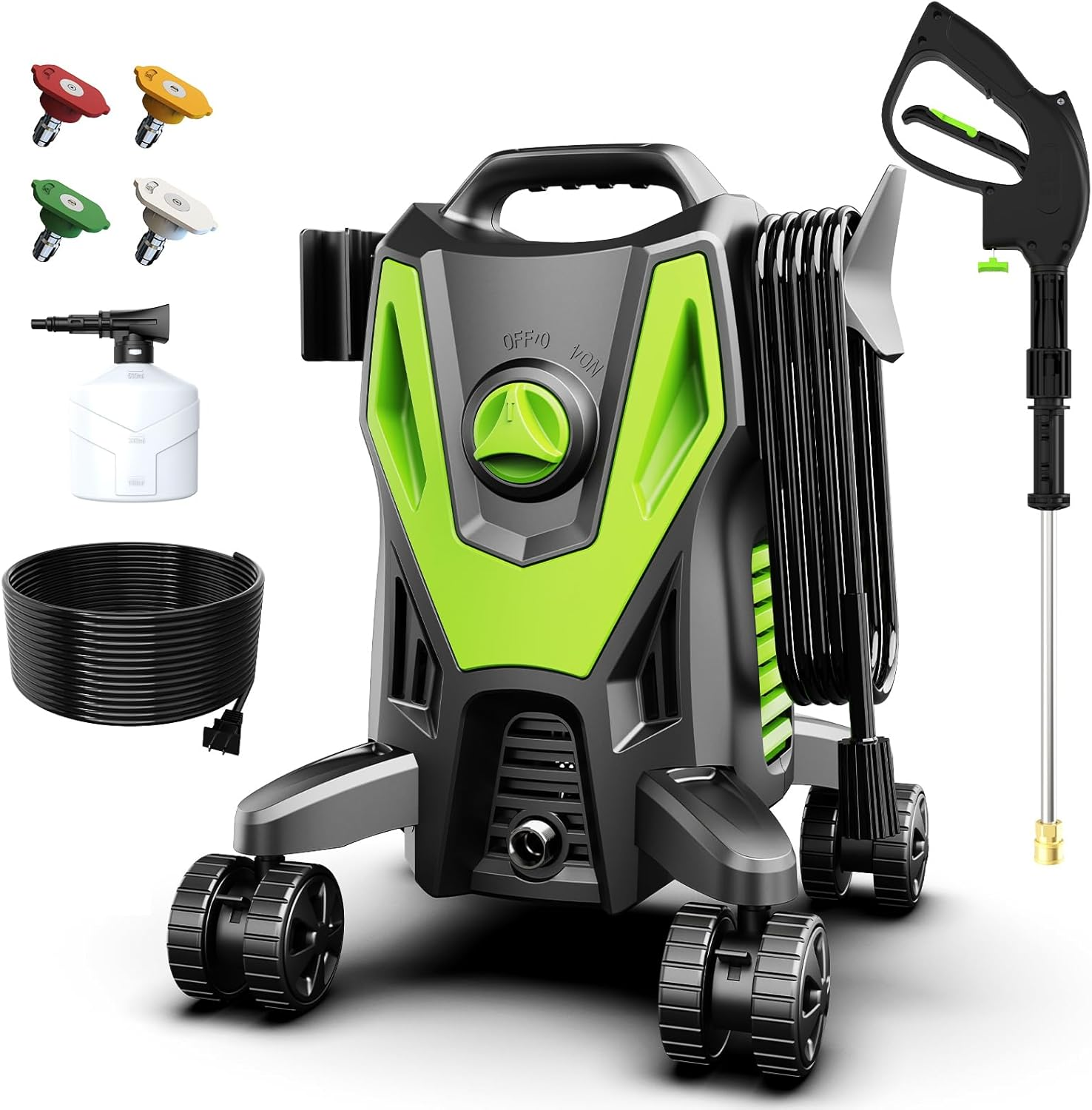 Electric Pressure Washer - 4500 PSI 3.0GPM Electric Power Washer with 4 Anti-Tip