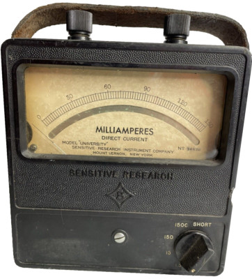Sensitive Research Instrument Milliamperes Direct Current Meter University 0-150