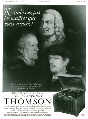 Altes Reklame Elektrophon Thomson 1937 aus Printel Magazin