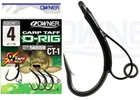 Owner D-Rig Carp Taff Wire Hooks 4 Pack Barbed Black Nickel Coarse Hook 56559