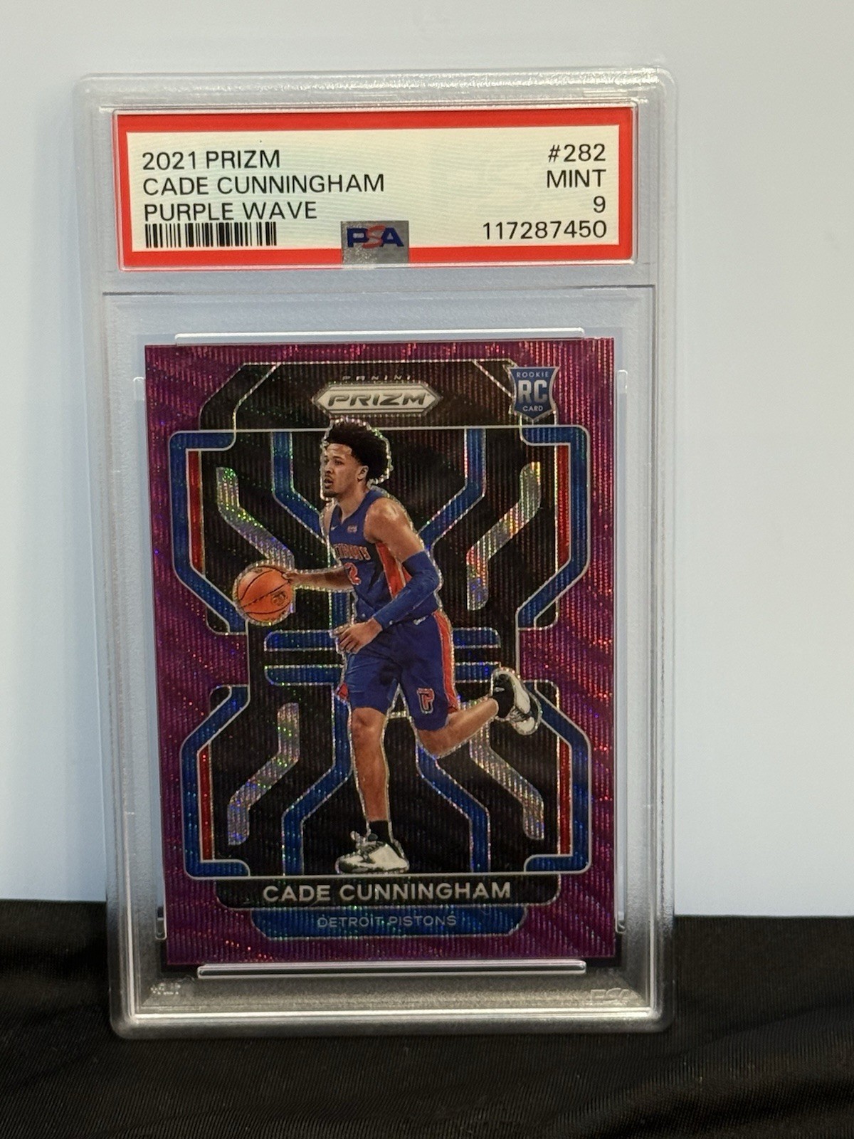 2021 Panini Prizm CADE CUNNINGHAM RC Purple Wave #282 Rookie PSA 9 SP