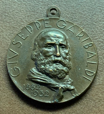MEDALLA DE BRONCE GARIBALDI GARIBALDINO CON CAMISA NEGRA 1932 HECHA EN ITALIA