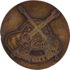 Nashville Music City State Tennessee Memphis Country 1970s Vintage Belt Buckle