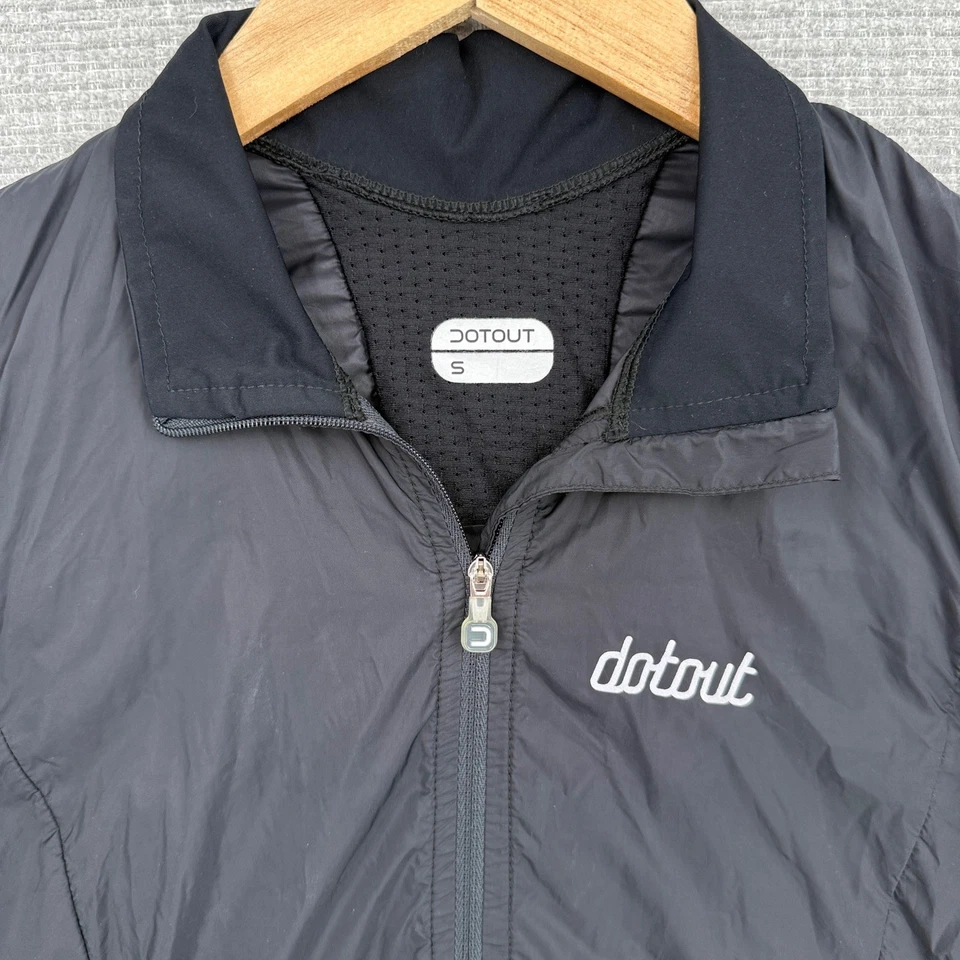 Dotout Cycling Jacket Sz S Windproof Lightweight Full Zip Black Italy - Image 2 of 4