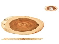 H&H Ovales Schneidebrett Aus Holz 40X20X2 Cm