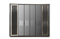 Grauer Luxus Schrank Schlafzimmer MöBel SchräNke Kleiderschrank Holz