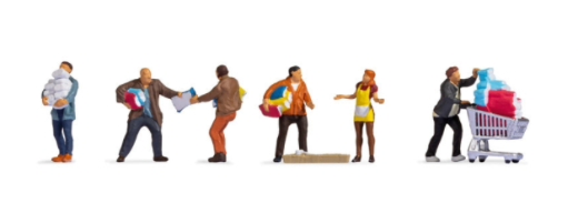 Noch 15519 People Hoarding Goods (Panic Buyers) Pk6 Figures Set HO OO Gauge