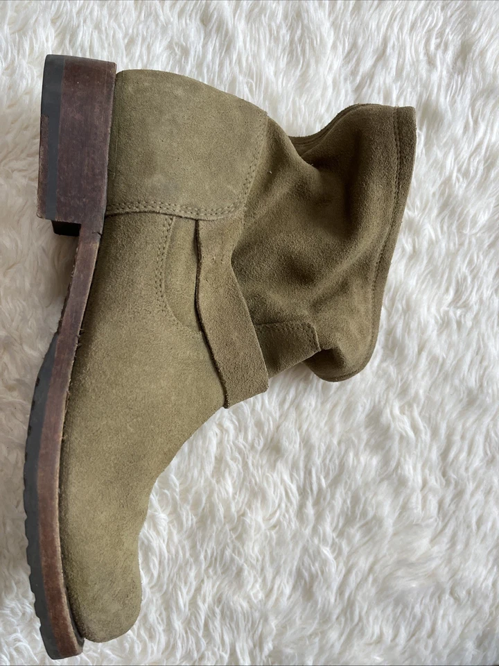 NUEVO EN CAJA Botas Frye Veronica Gamuza Verde Talla 9M Hebilla de Combate Slouch Foto 3 de 4