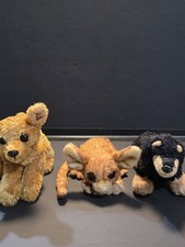 Vtg Aurora Plush Lot of 3 Mini Flopsie Golden Retriever Rottweiler Bush Baby 7"
