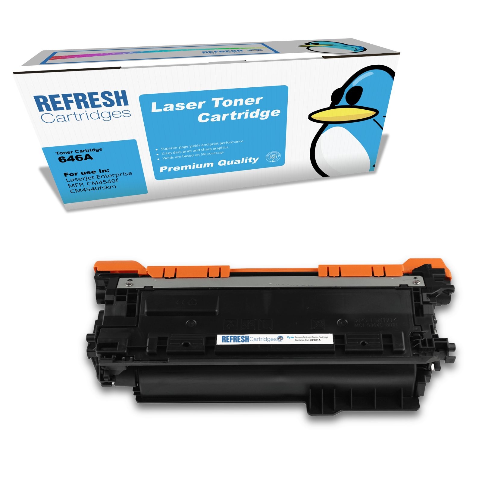 Refresh Cartridges Replacement Cyan CF031A Toner Compatible With HP Printers