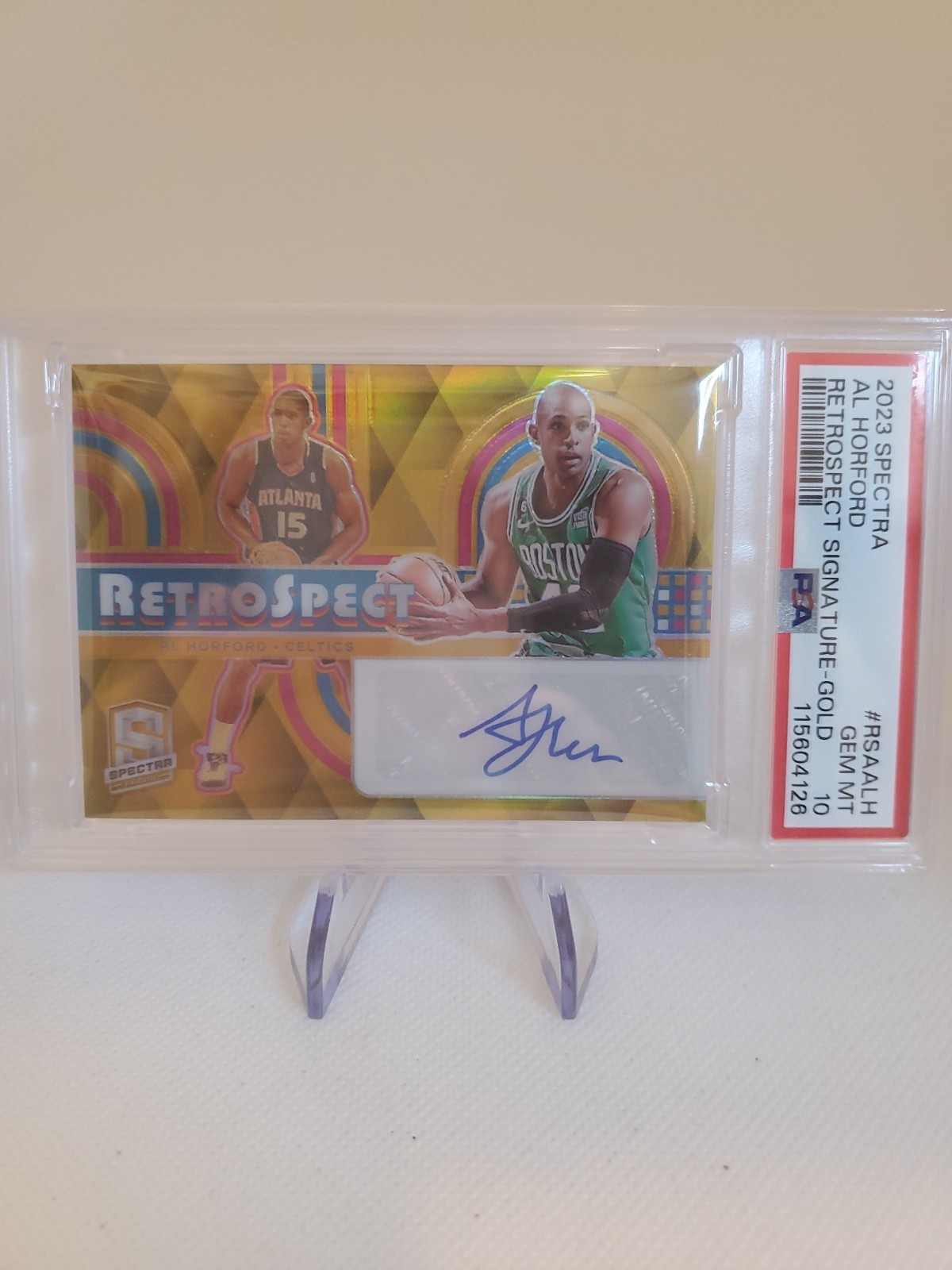 2023 SPECTRA AL HORFORD RETROSPECT SIGNATURE GOLD PRIZM AUTO /10 PSA 10 RSAALH