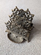 Vintage French Rococo Style Solid Brass Letter Rack Ornate 736g heavy 3 sections