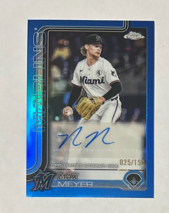 2025 Topps Chrome Update Blue Refractor /150 Max Meyer #AC-MM Auto