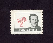 1969-70 O-PEE-CHEE STAMPS #24 JEAN RATELLE ( INTACT ADHESIVE BACK ) 29260