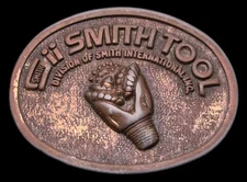 OC10173 AWESOME VINTAGE 1970s ***SMITH TOOL*** 3-D ROCK BIT OILFIELD BUCKLE