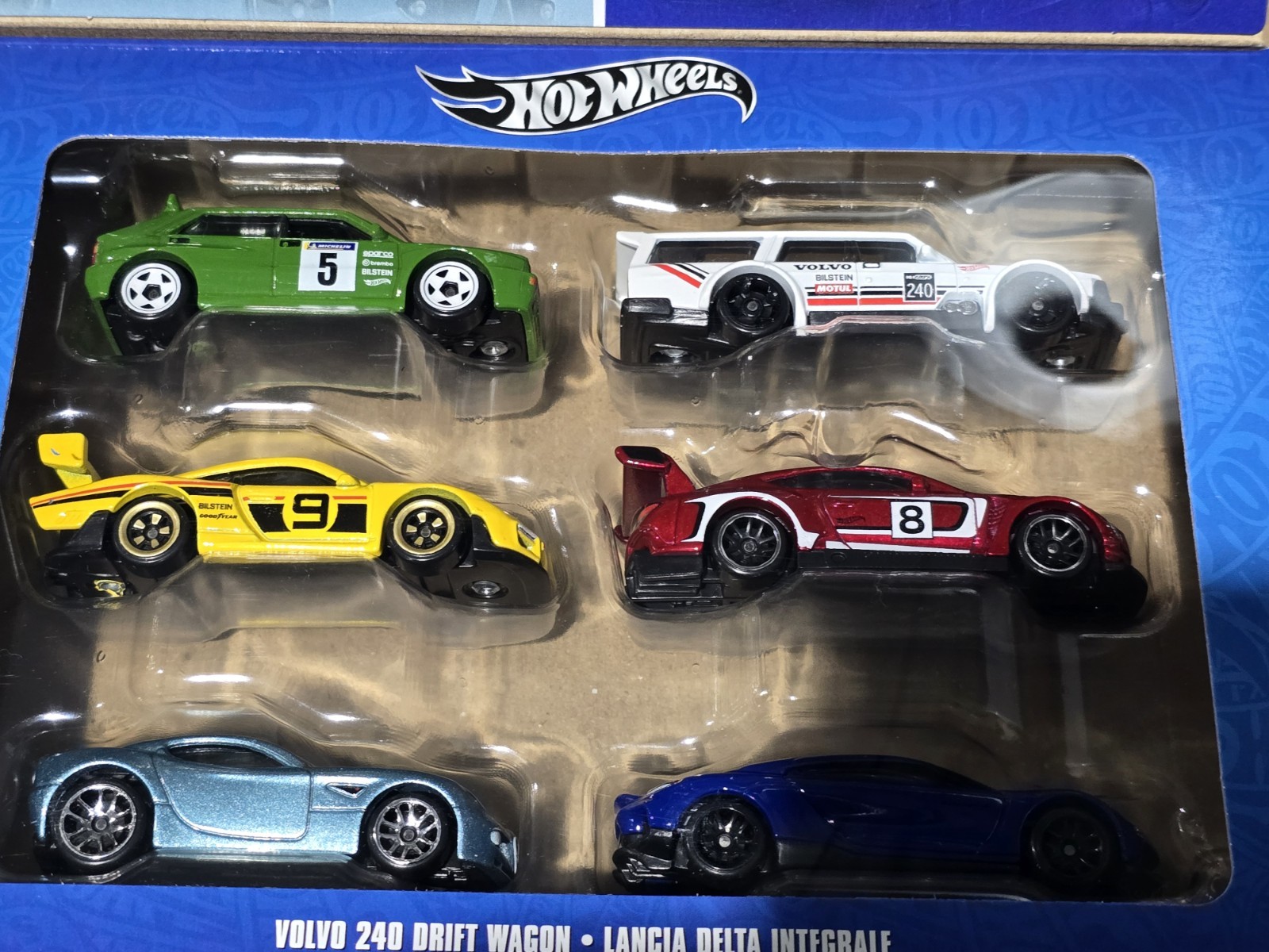 Hot Wheels Volvo 240 Drift Wagon White 6-Car Set Lancia Delta Sealed NIB RARE