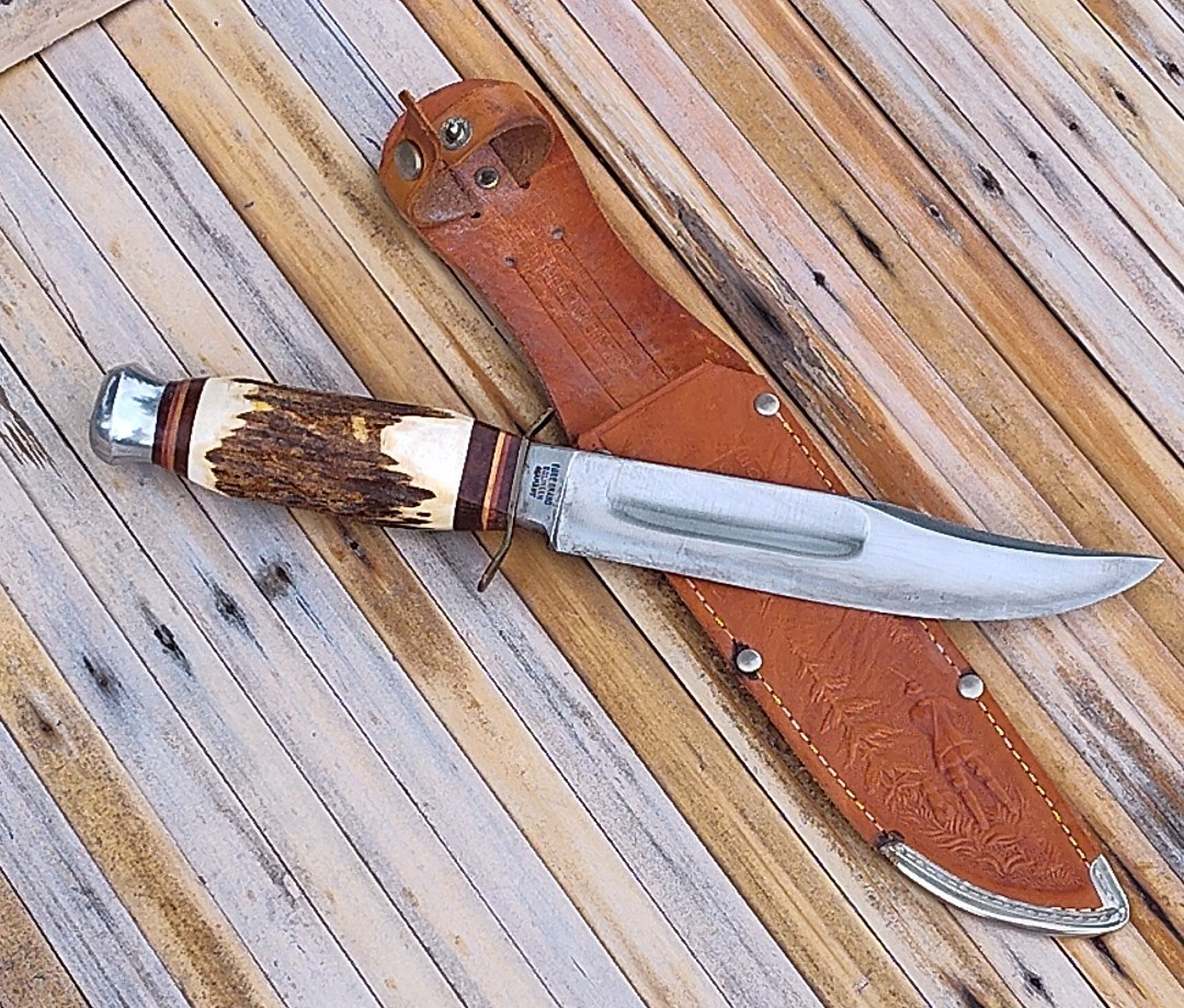 Edge Brand 473 Solingen Germany Fixed Blade Stag Hunting Knife W