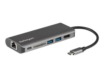 StarTech.com USB-C Multiport Adapter w/ SD Slot PD 4K HDMI GbE USB-A Docking