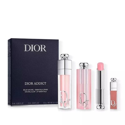 DIOR ADDICT 3 PIECE SET (001 Pink) Lip Glow, Lip Maximizer & Mini LIP ESSENTIALS