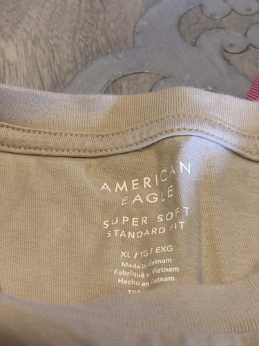 American Eagle Super Soft, Standard Fit T-Shirt Size Mens XL Tan - Picture 2 of 6