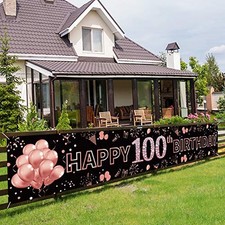 100th Birthday Decorations for Women, Happy 100th Birthday Banner