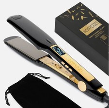 KIPOZI 1.75" Salon Hair Straightener Titanium Flat Iron LCD Display - Black