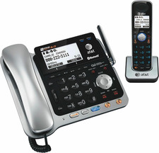 AT T TL86109 DECT 6.0 2-Line Expandable Corded/Cordless Phone with Bluetooth Con