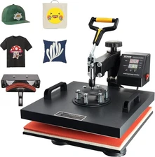 VEVOR 15x15 Heat Press Machine 2 in 1 for T Shirts and Hats