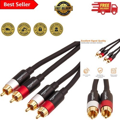 Crystal Clear 8ft RCA Audio Cable for Amplifiers and Speakers - Gold Connectors
