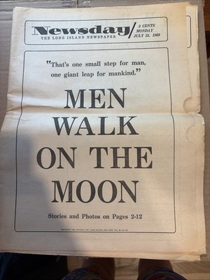 New York Newsday-Men Walk On The Moon-July 21 1969 COMPLETE NEWSPAPER