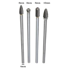 4*Rotary Burr 1/4 Inch 6mm Shank 150mm Long Carbide Cutter CNC Engraving-Bit