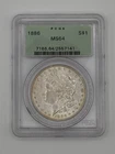 1886 Morgan Silver Dollar — PCGS MS64 Certified — Nice Luster & Eye Appeal