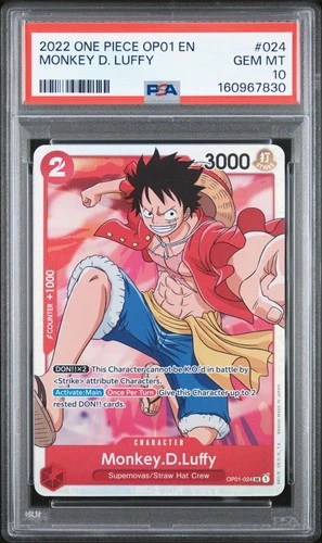 2022 ONE PIECE OP01-ROMANCE DAWN #024 MONKEY D. LUFFY PSA 10