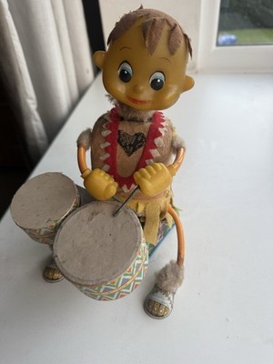 VINTAGE JAPAN BLECHSPIELZEUG 60ER JAHRE ALPEN BATTERIEBETRIEBEN DRUMMER BOY FUNKTIONIERT
