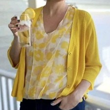 Cabi Sunny Cardigan Sweater Sz S Snap up V-neck Oversized